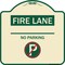 Signmission Fire Lane No Parking W/ No Parking Heavy-Gauge Aluminum Architectural Sign, 18" x 18", TG-1818-24010 A-DES-TG-1818-24010 - alternate 1
